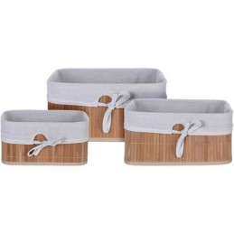 SET 3 CESTOS BAMBU LINO...